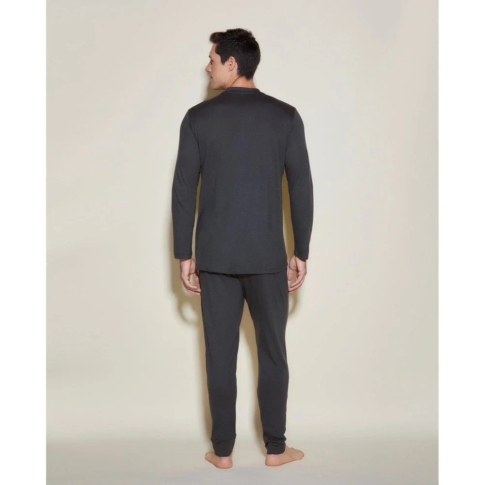 Cosabella Gray Pima Cotton Modal Henley Pajama Set  Lounge Jogger‎ Pants size M